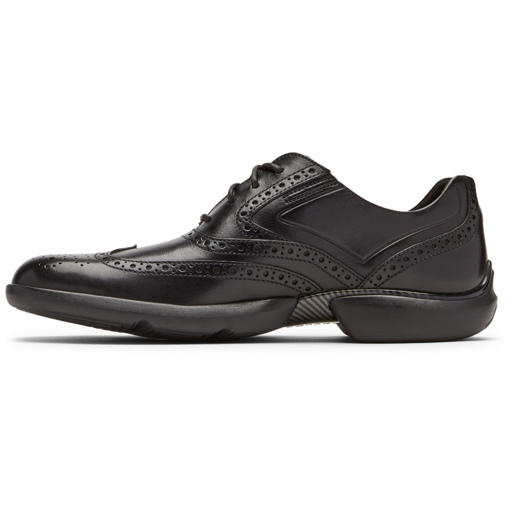 Zapatos Con Cordones Rockport Hombre Mexico - Total Motion Advance Wingtip Negros - VPBHA8540